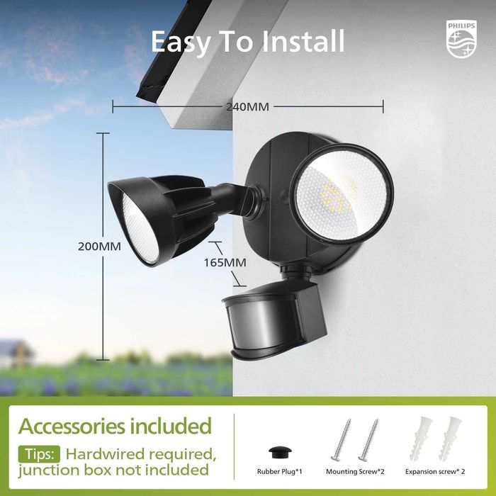 PHILIPS 21W 3000 lm LED охранителна лампа с PIR сензор за движение