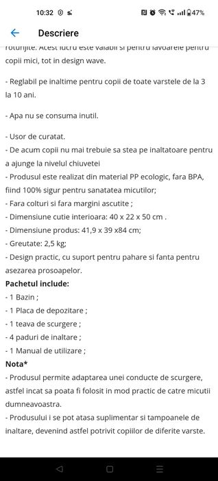 Lavoar pentru igiena copiilor