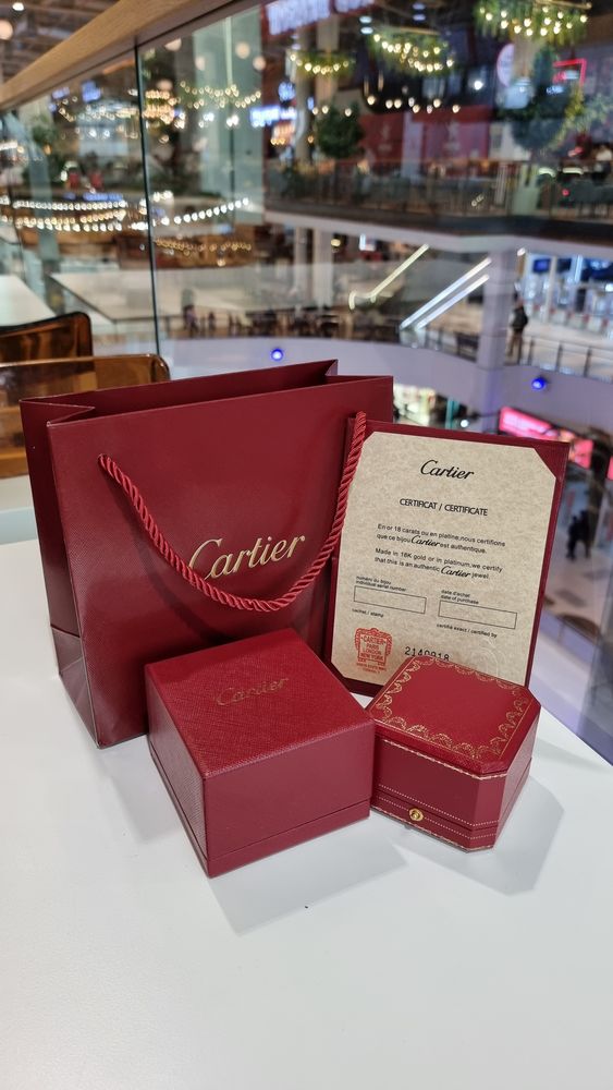 Коробка, пакет Cartier с сертификатом для колец и браслетов