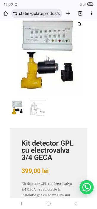 Centralina GPL, 2 butelii, regulator, filtru, electrovalva si senzor