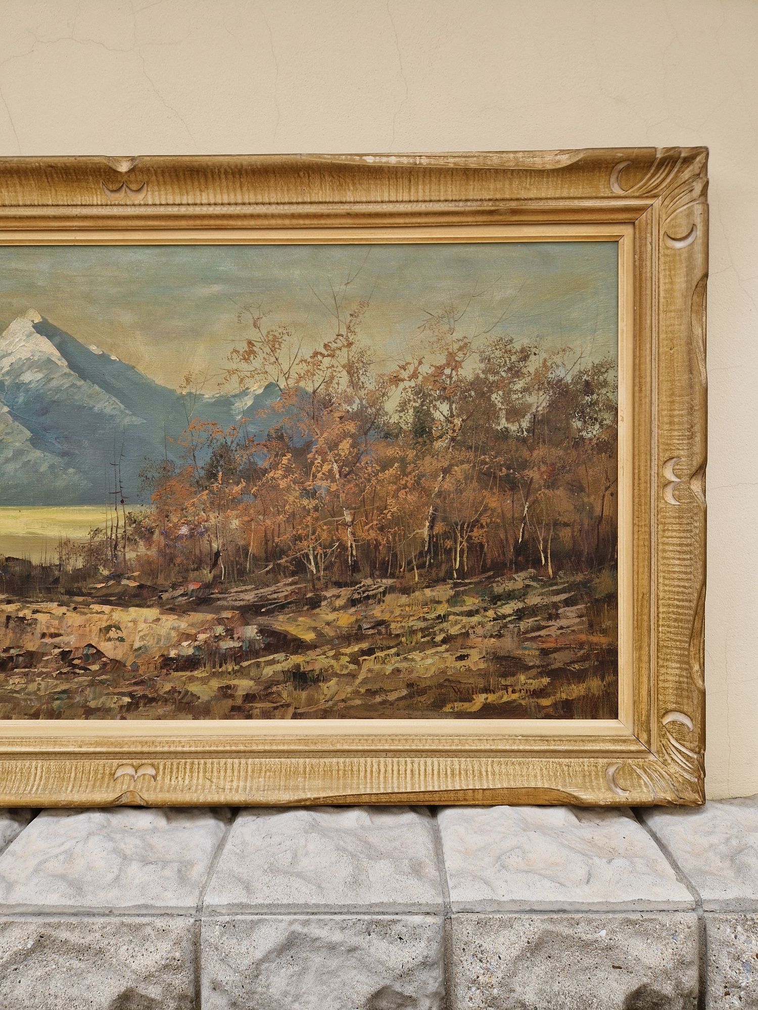 Уникална стара авторска антикварна картина масло върху платно