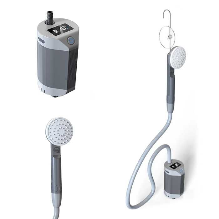 Портативен душ с вградена батерия 5000 mAh, USB 5V LED - Kъмпинг и др