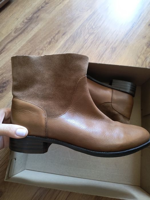 Massimo dutti нови боти 40 номер естествена кожа