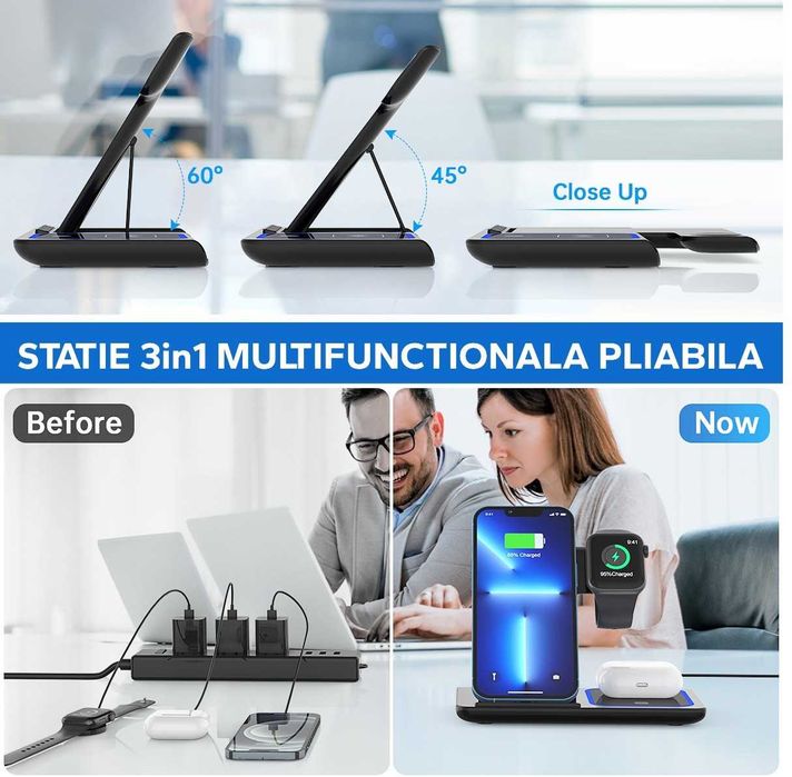 incarcatoare fast wireless Apple iPhone casti Airpods , ceasuri etc