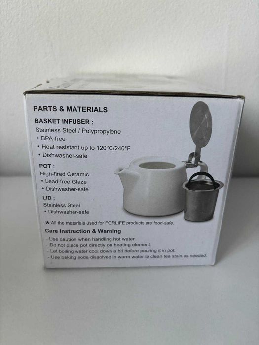 Ceainic ceramic cu infuzor ( Stump Teapot ) - nou, rosu/negru