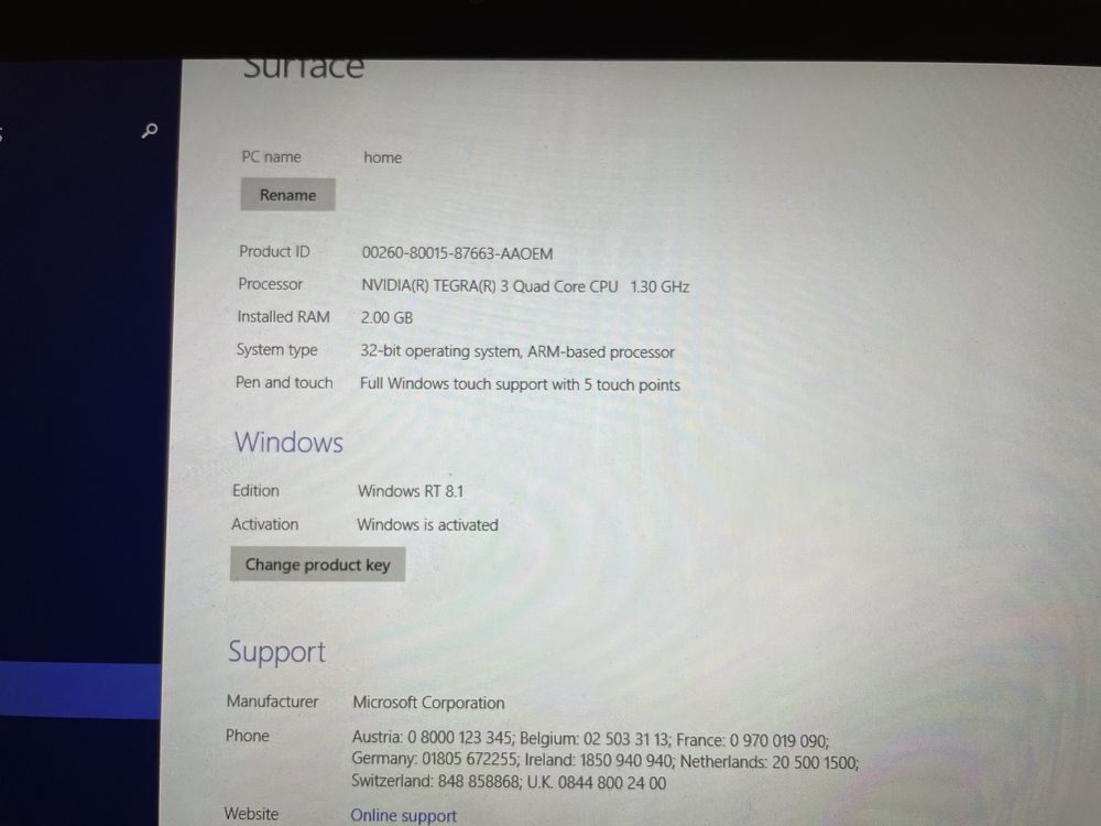 Таблет Microsoft surface windows RT