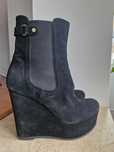 Botine Musette, marimea 38,  piele naturala intoarsa, cu platforma