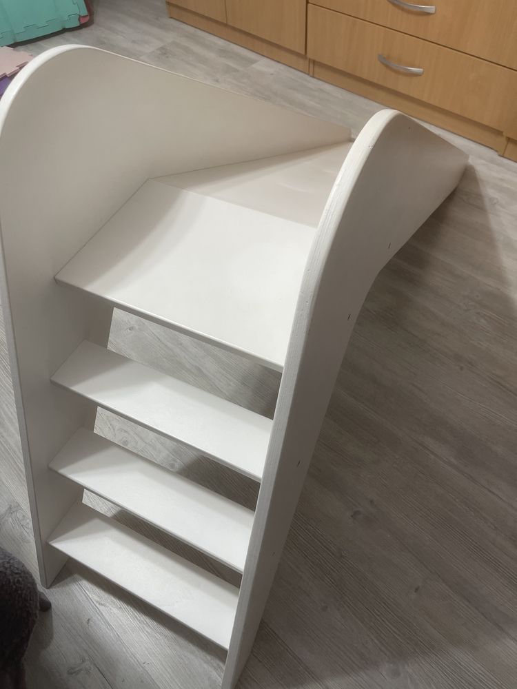 Tobogan lemn copiii Playtime Lura, alb, de interior, impecabil