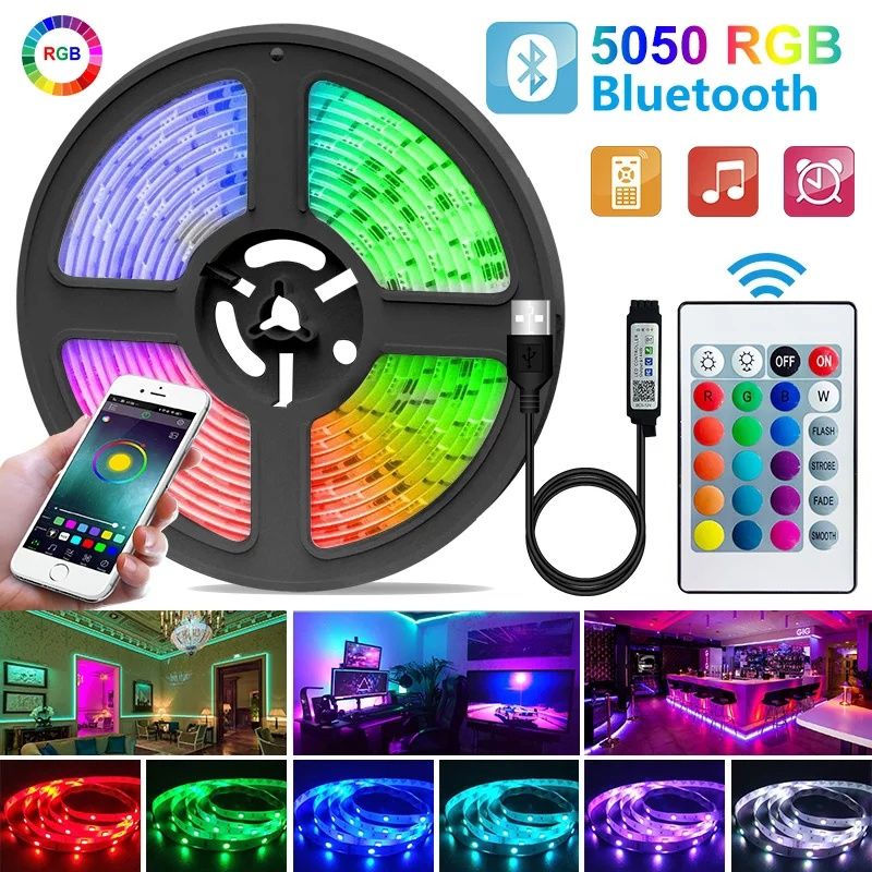 RGB LED USB светомузыка диодная лента цветомузыка гирлянда подсветка