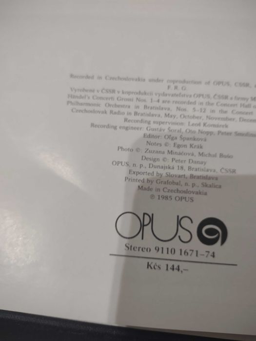 Mapă 4 viniluri, muzica clasică, George Friedrich Handel impecabile