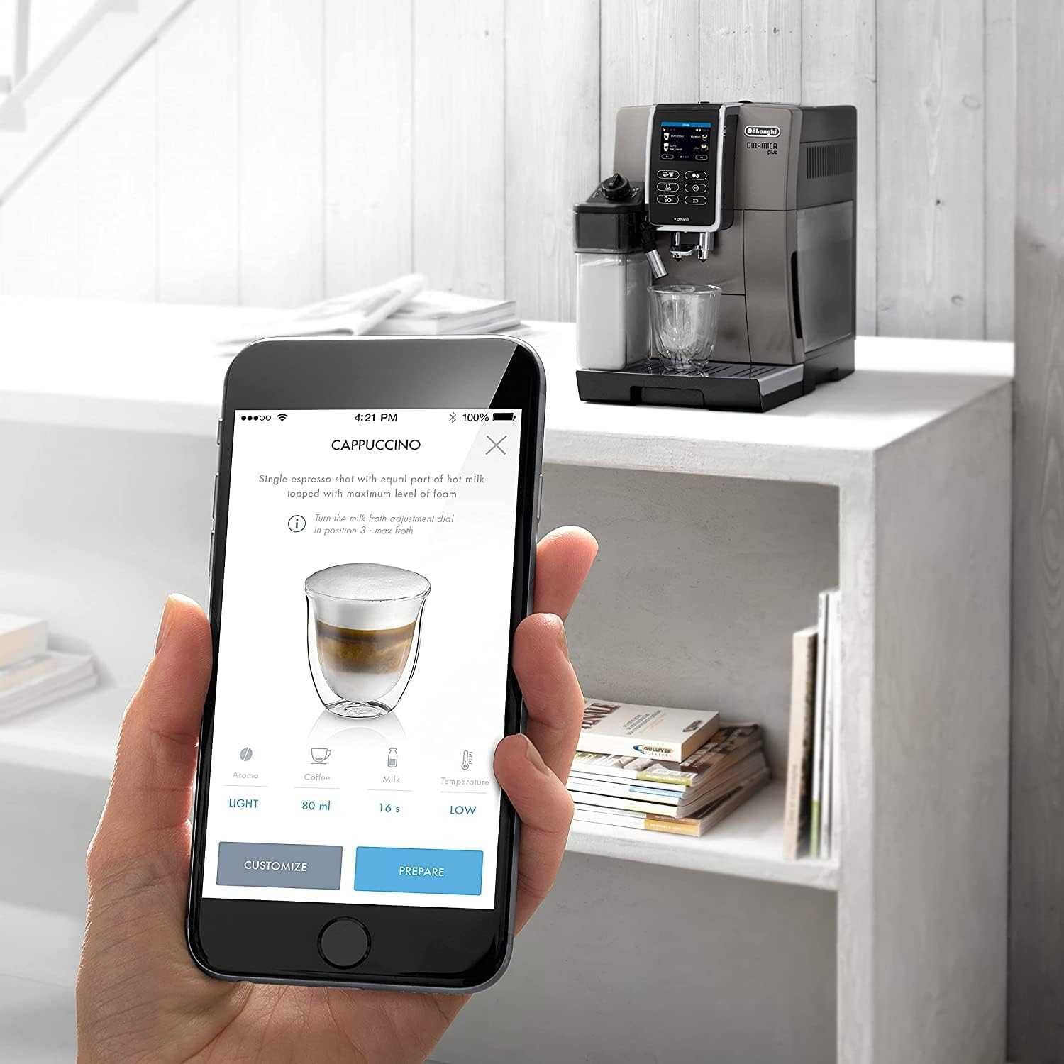 Кафеавтомат Delonghi Dinamica Plus ECAM380.95.TB LatteCrema Hot