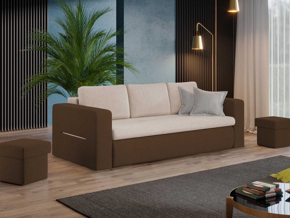 Canapea Extensibila Rita Crem / Maro