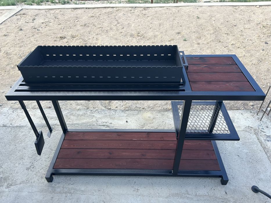 Стол мангал для шашлыка и печка ракета под казан.