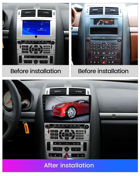 Navigatie Android 14 Peugeot 407 2004 - 2011 1/8 Gb CarPlay + CAMERA