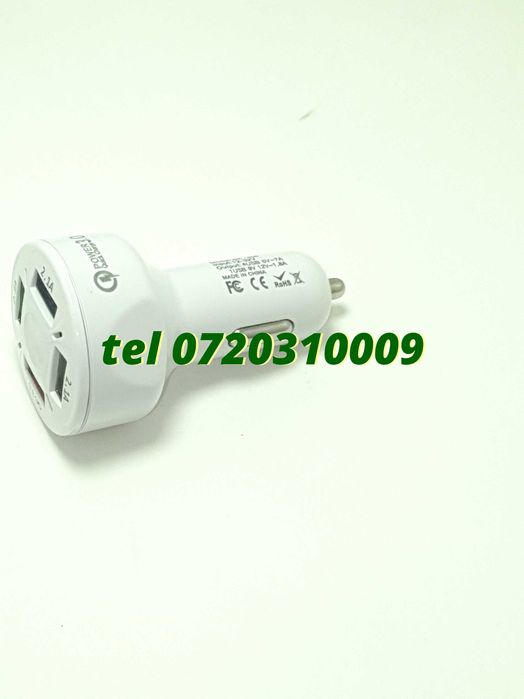 Incarcator Masina Auto 4 Porturi Bricheta Usb Qc Incarcare Rapida