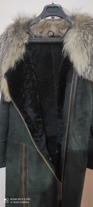Дубленка женская натуральная б/у рост 176, 48-50р, ворот чернобурка