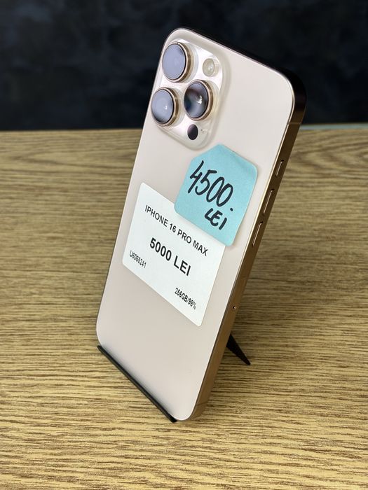 iPhone 16 Pro Max, memorie internă 256GB, sănătate baterie 98%