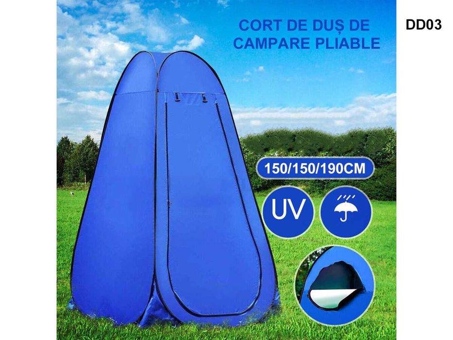 Cort Pop WC Portabil Toaleta Camping Cort Cabina 150/150/190cm