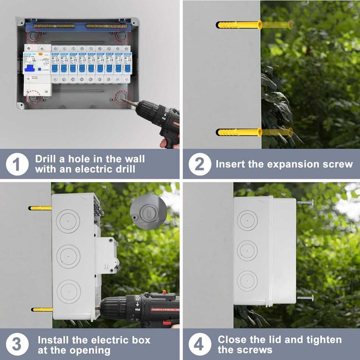 REDUS de la 300RON, Panou distributie cu 12 module+ sigurante, 100A
