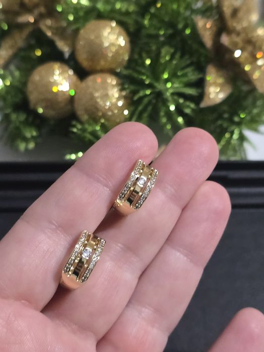 Cercei placati cu aur 14 karate