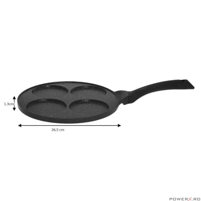 Tigaie pentru oua si clatite, negru, 26.5 cm, Kinghoff
