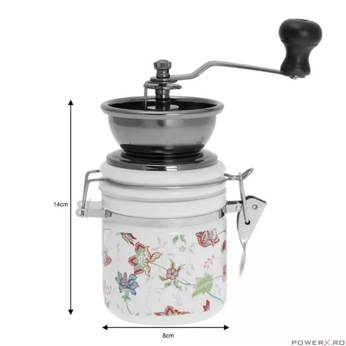 Rasnita de cafea traditionala, manuala, 16x8 cm, Kinghoff