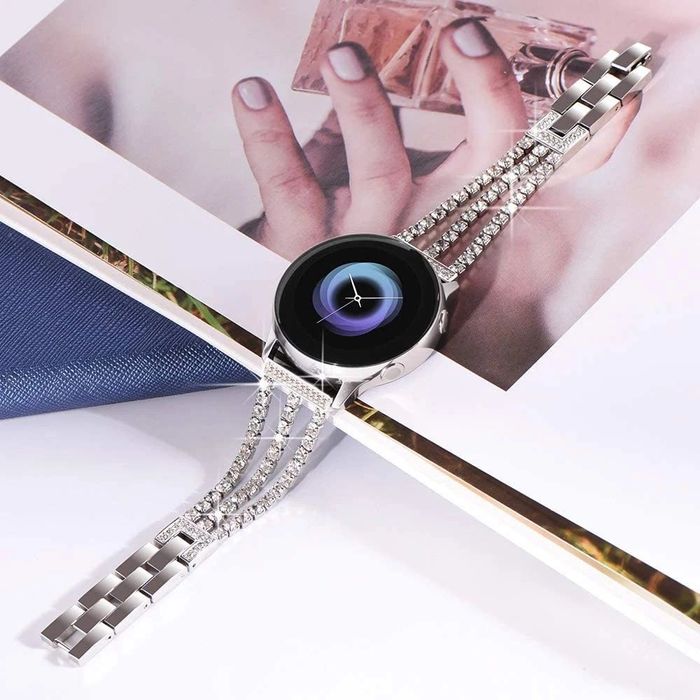 Стоманена каишка с кристали за Samsung | Huawei | Garmin | Amazfit