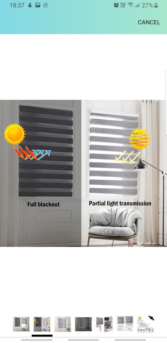 Jaluze vertical interior zi/noapte culoare fina gri
