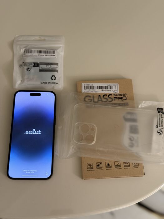 Iphone 14 PRO MAX 256 GB / 4 huse/ 2 folii/ protectie camere