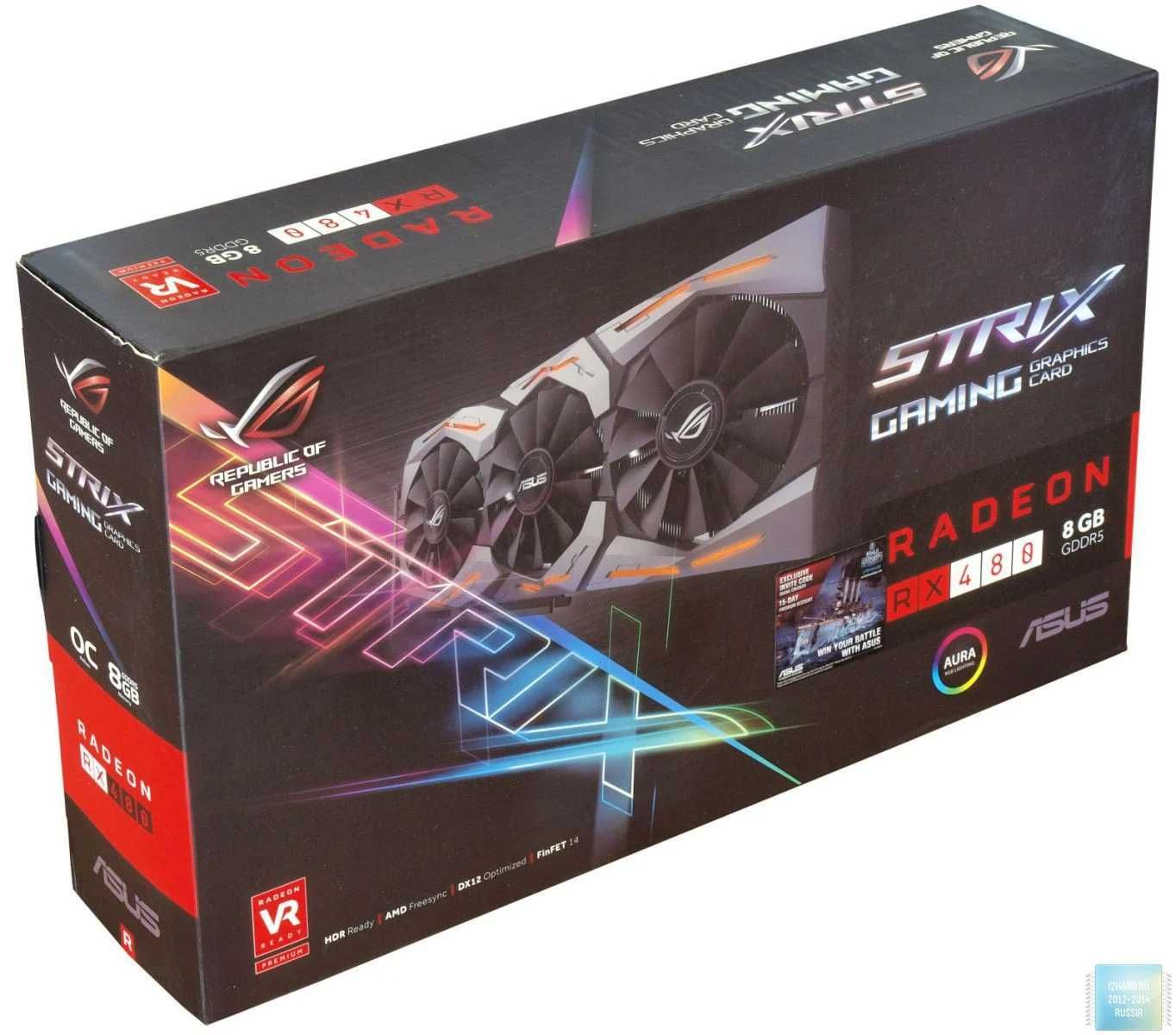 Продам видеокарту Asus Strix RX 480 8 Гб