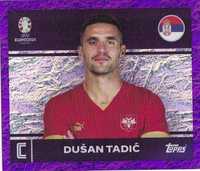 Topps Euro 2024 Sticker Serbia SRB 2 Dusan Tadic Purple Parallel