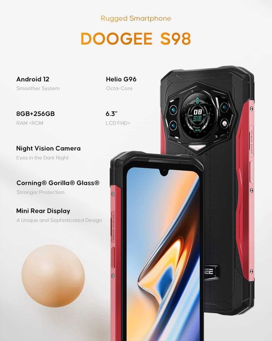 Смартфон удароустойчив DOOGEE S98 чисто нов 8/256 GB