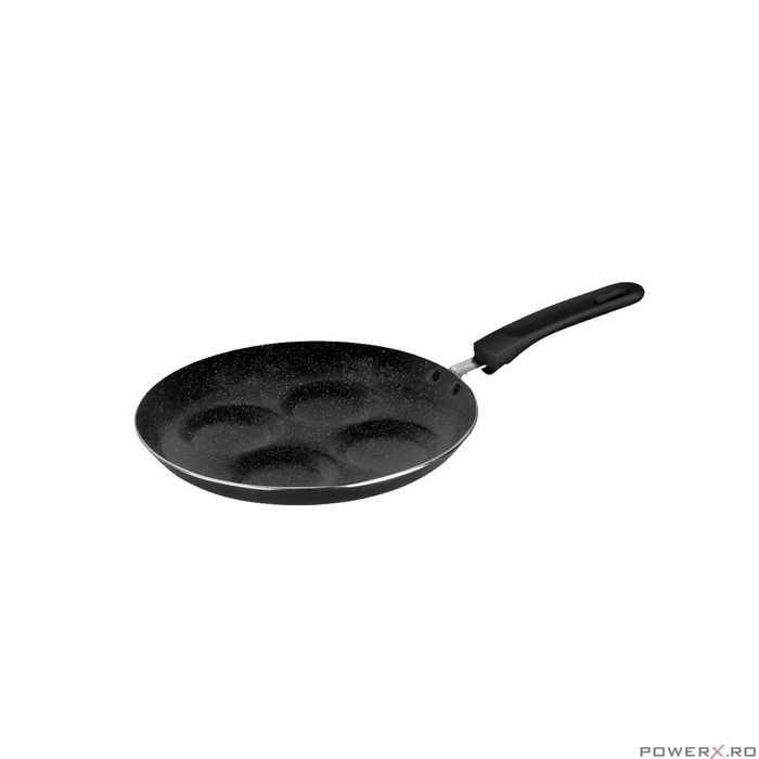 Tigaie pentru ouă si cladite, din aluminiu, 24cm, marmorata, negru,