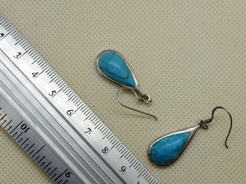 Cercei argint cu howlit albastru – model picătură