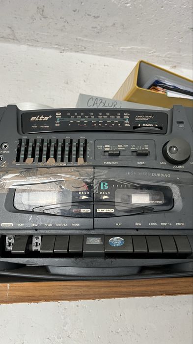 Radiocasetofon vintage Elta Jumbo Stereo –dublu deck, USB, AUX, radio