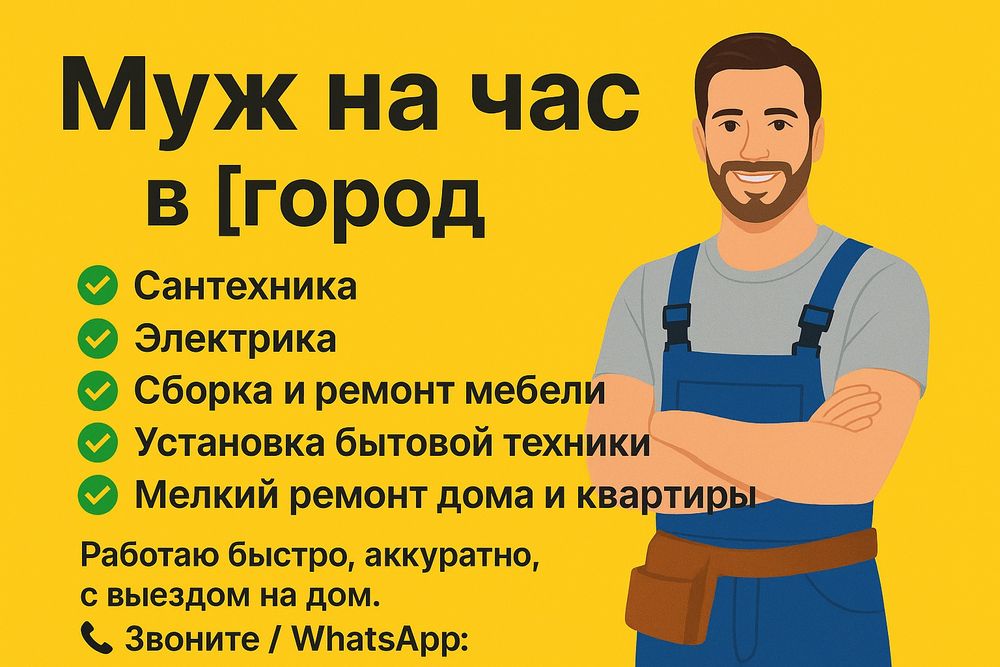 Муж на час !!!Чем вам помочь?