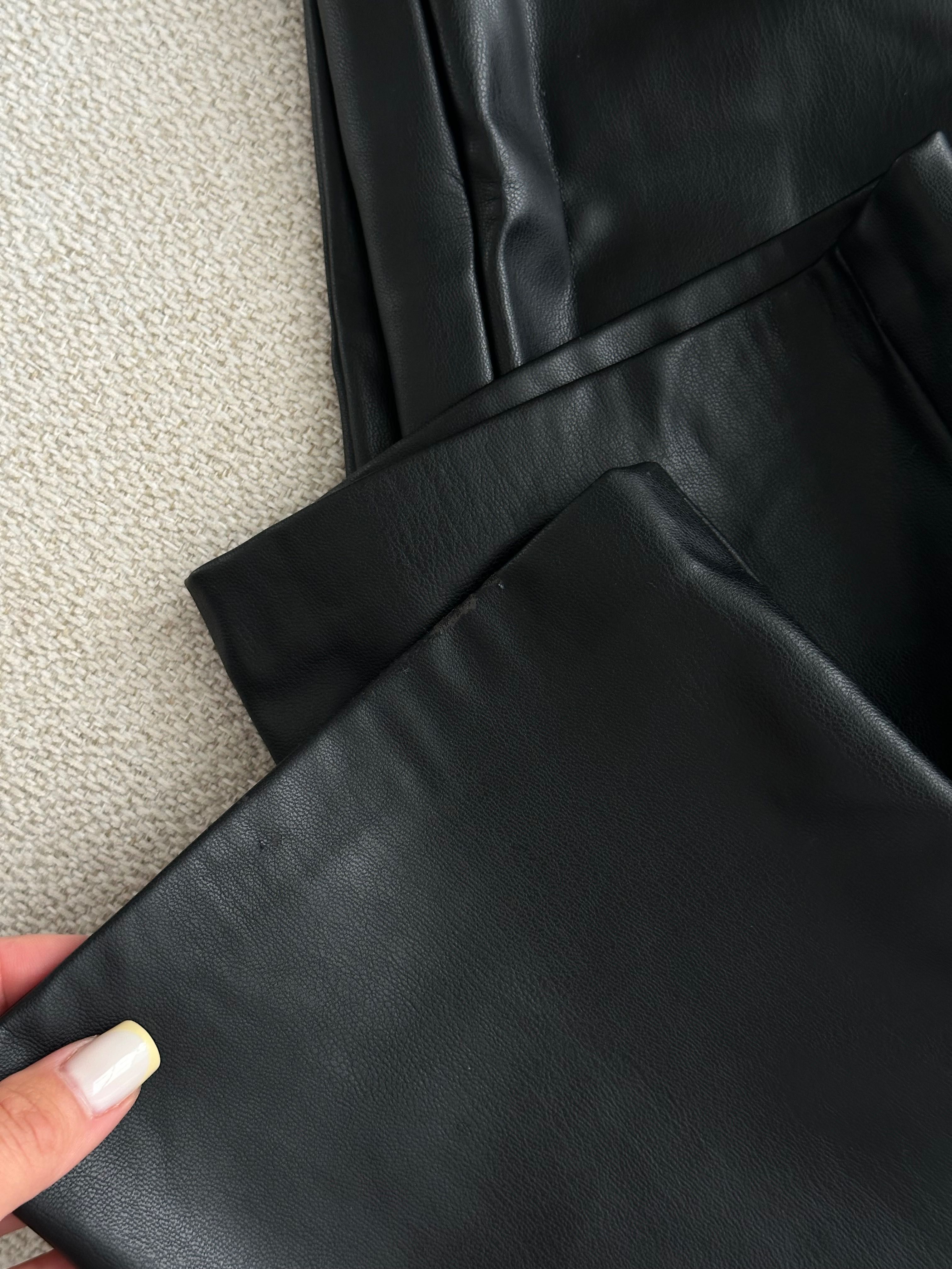 изолирани панталони Zara от изкуствена кожа