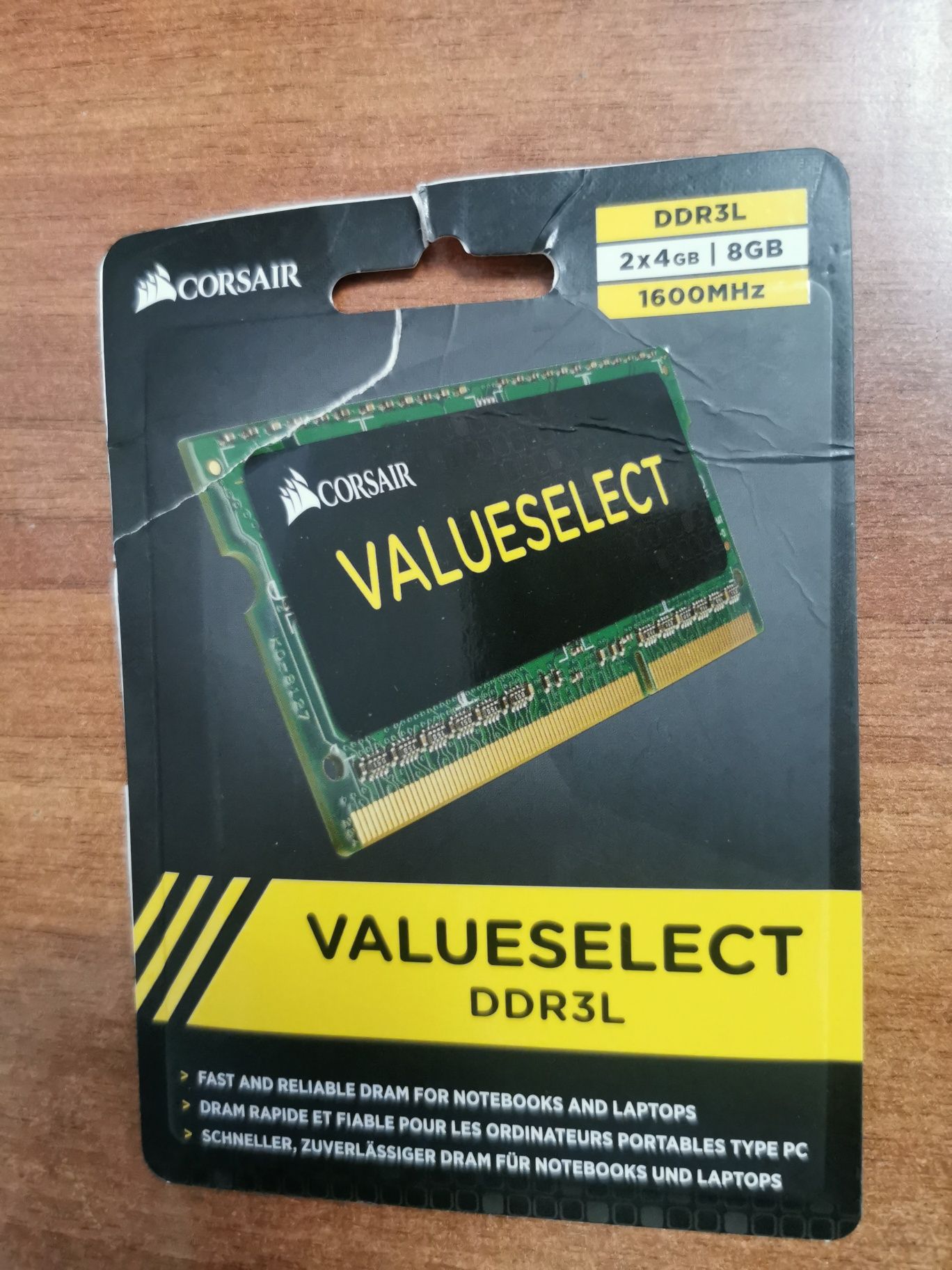 8GB(2*4) DDR3L Corsair Valueselect 1600 MHz