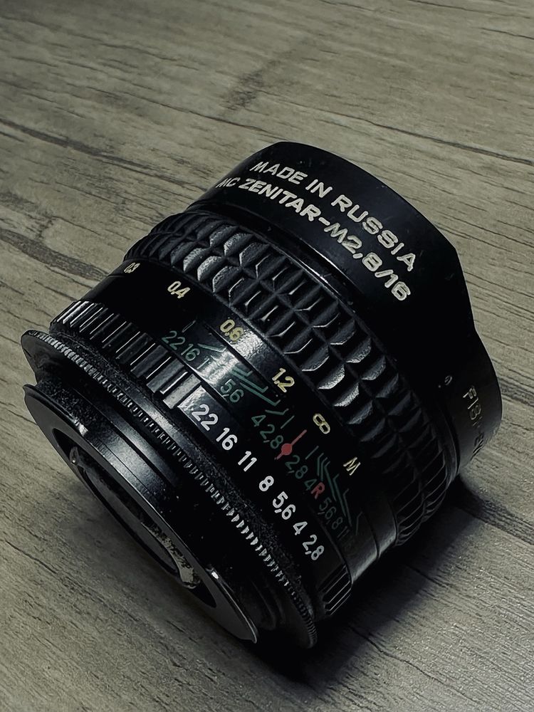 Объектив Fisheye Zenitar 16mm f2.8 для Canon