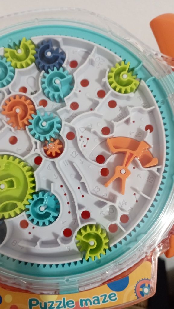 Jucărie copii puzzle disc labirint cu roți dințate