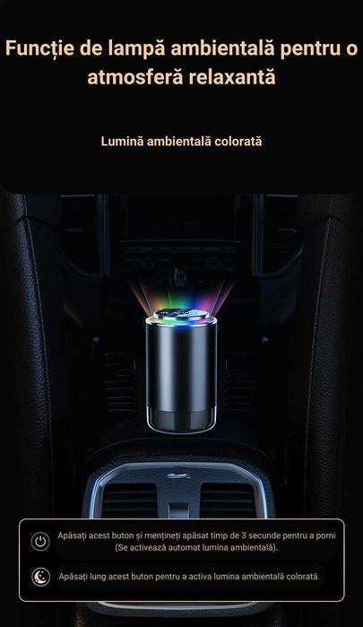 Odorizant auto inteligent, nou, cu lumini ambientale