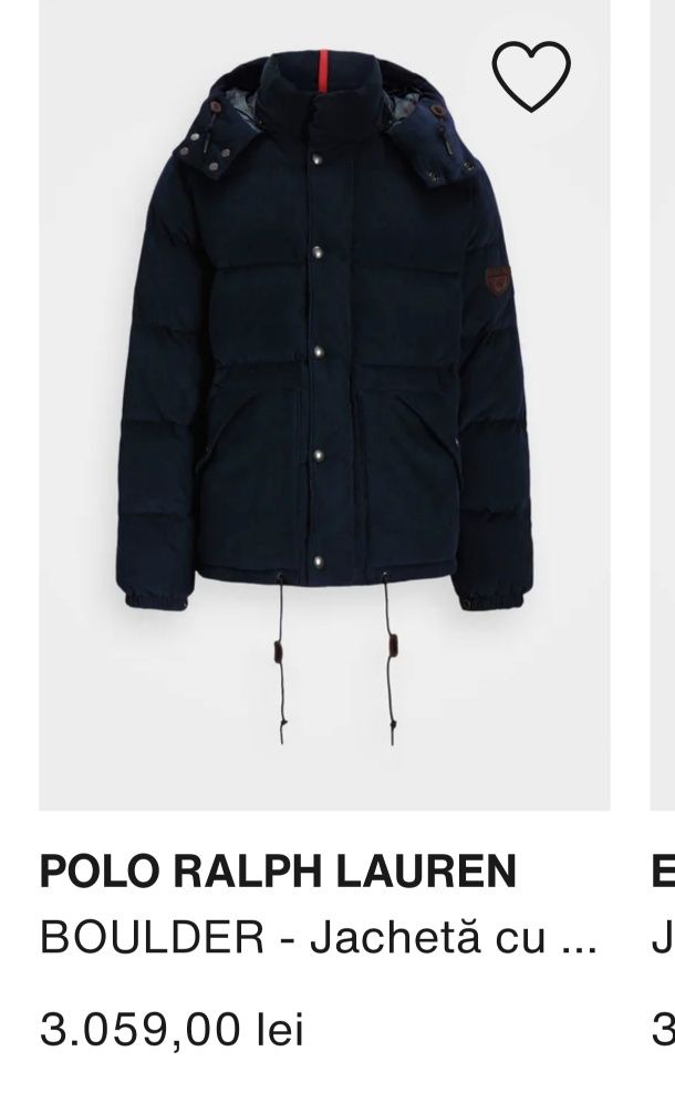 Geacă Polo Ralph Lauren XXL cu PUF natural,nu Nike Adidas