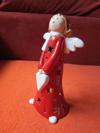 Craciun cadou rar inger mare cu inimioara Germania pastrat nou