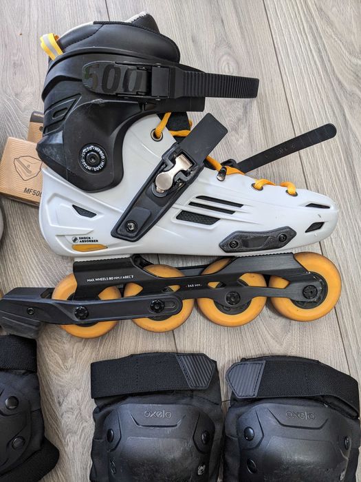 Role Oxelo Freeride MF500 marimea 43 + echipament protectie complet