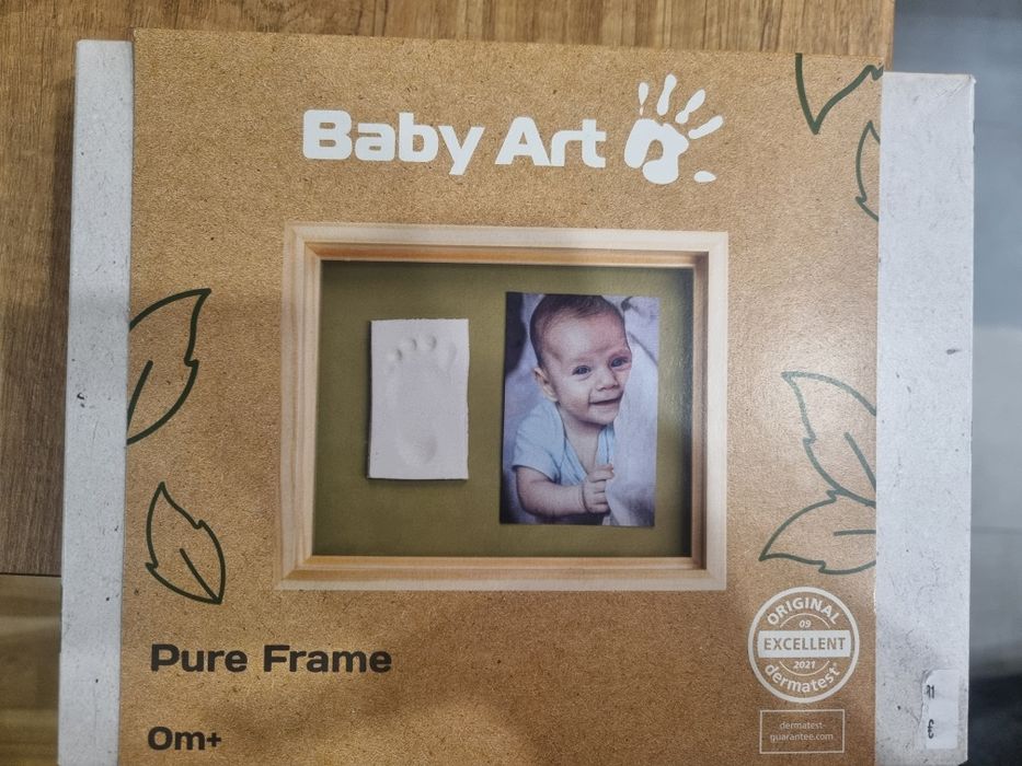 Отпечатък с органична глина Baby Art Pure Frame рамка, цвят Natural