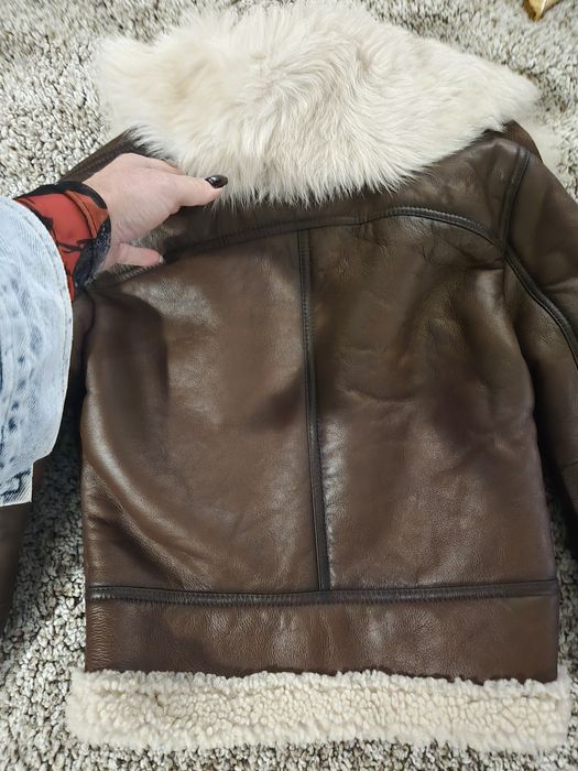 Зимно кожено яке естествена телешка кожа