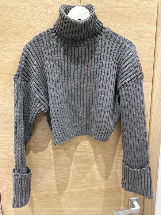 Сив пуловер с яка - Zara - M размер