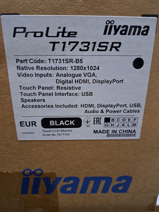 Monitor Touchscreen iiyama ProLite T1731SR-B5, 17", 1280x1024
