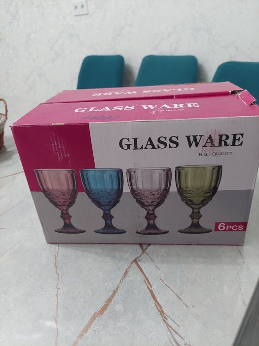 Фужеры цвет синий