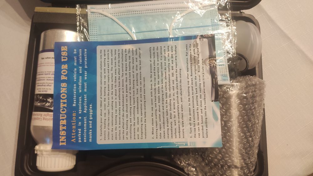 Продавам чисто нов комплект за химическо полиране на фарове и стопове